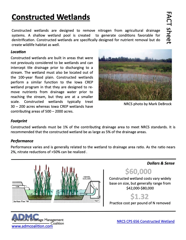 Constructed Wetlands fact sheet
