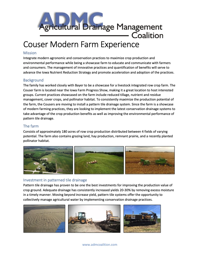 Couser Modern Farm Experience fact sheet